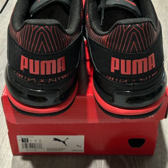 EUC Men PUMA Viz Runner Graphic Black & Red Cross-Trainer sneakers Size 12 - Picture 5 of 8